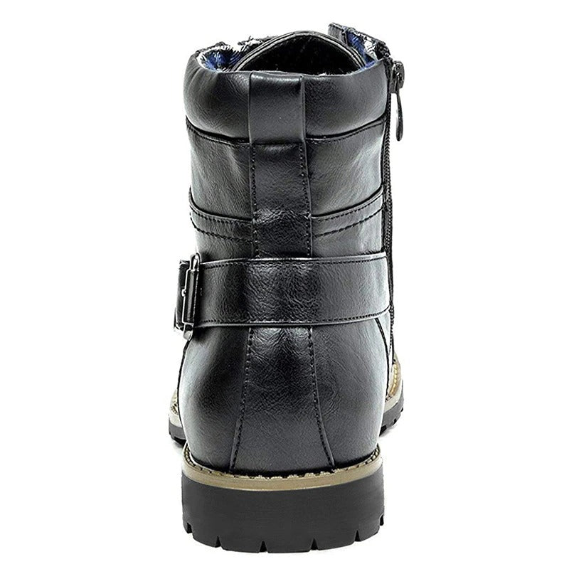 Motorcycle Winter Leather Ankle Boots - view 10