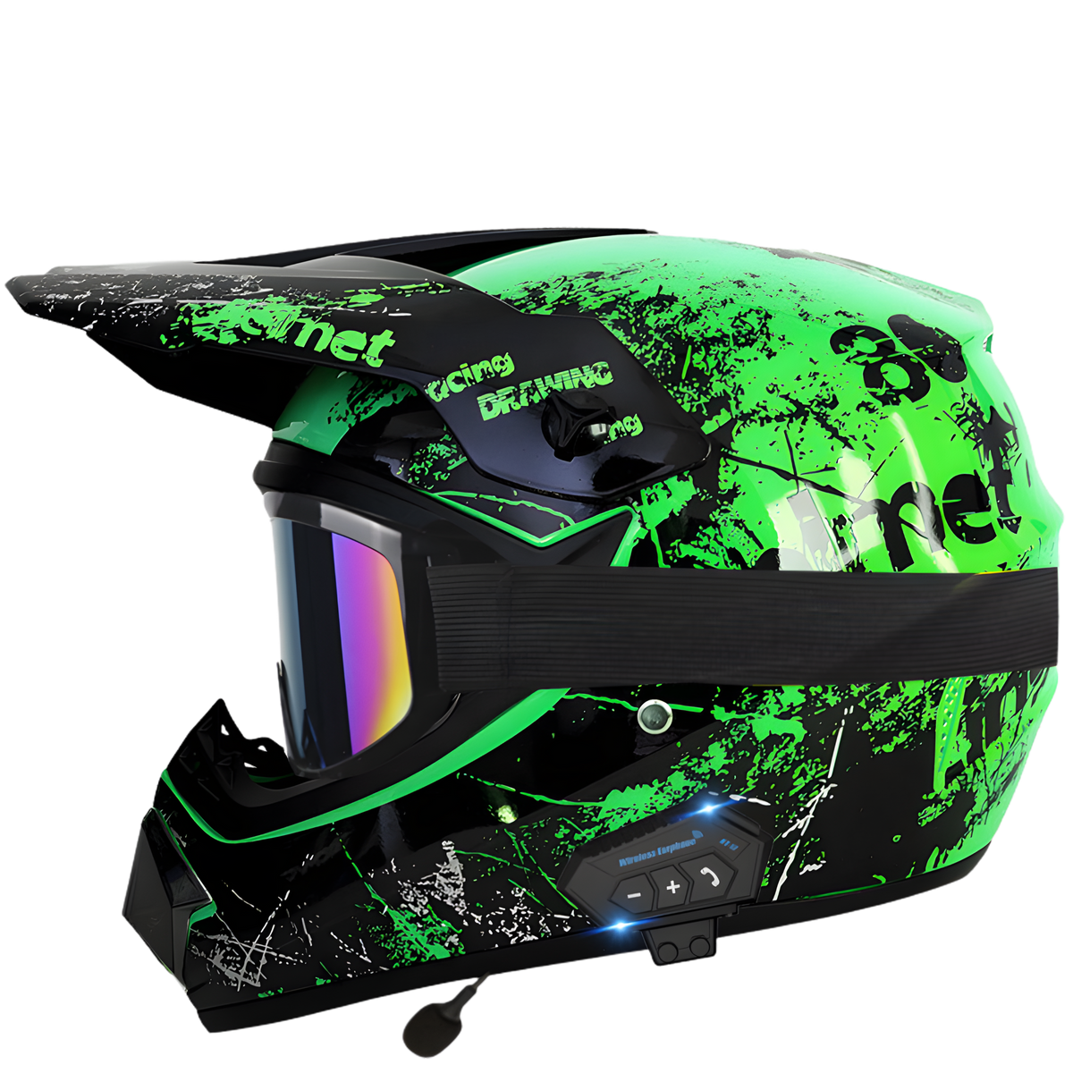 Aegis X9 Motocross Helmet with Bluetooth Headset - view 4