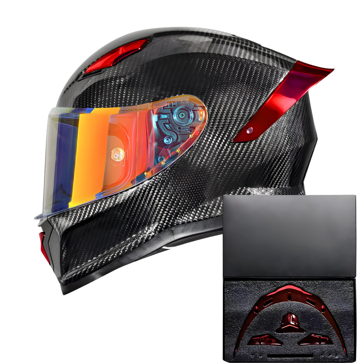 R7 Carbon Helmet Custom Accent Kit – Wing & Vents Set - view 3