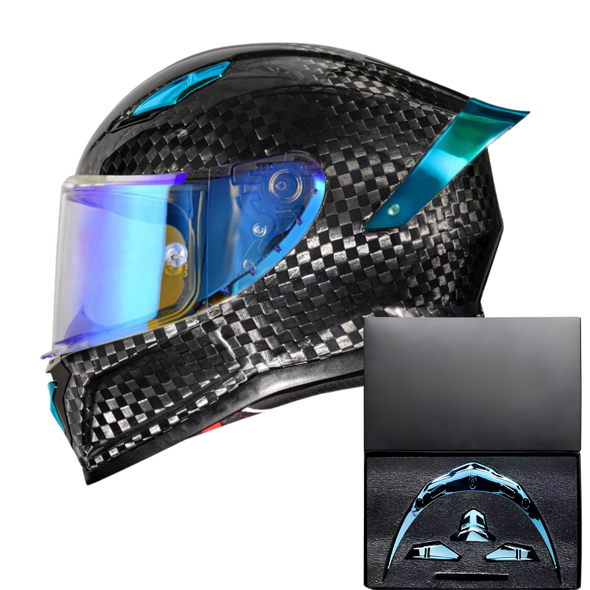 R7 Carbon Helmet Custom Accent Kit – Wing & Vents Set - view 2