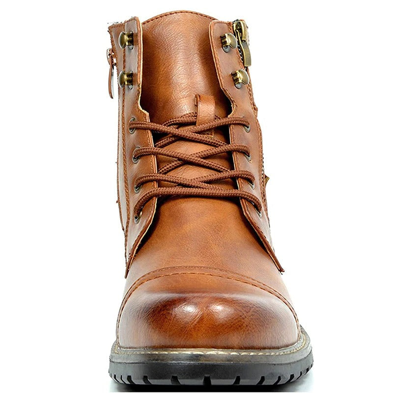 Motorcycle Winter Leather Ankle Boots - view 15
