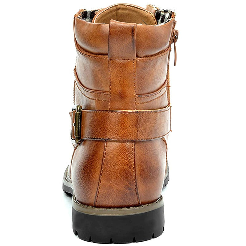 Motorcycle Winter Leather Ankle Boots - view 14