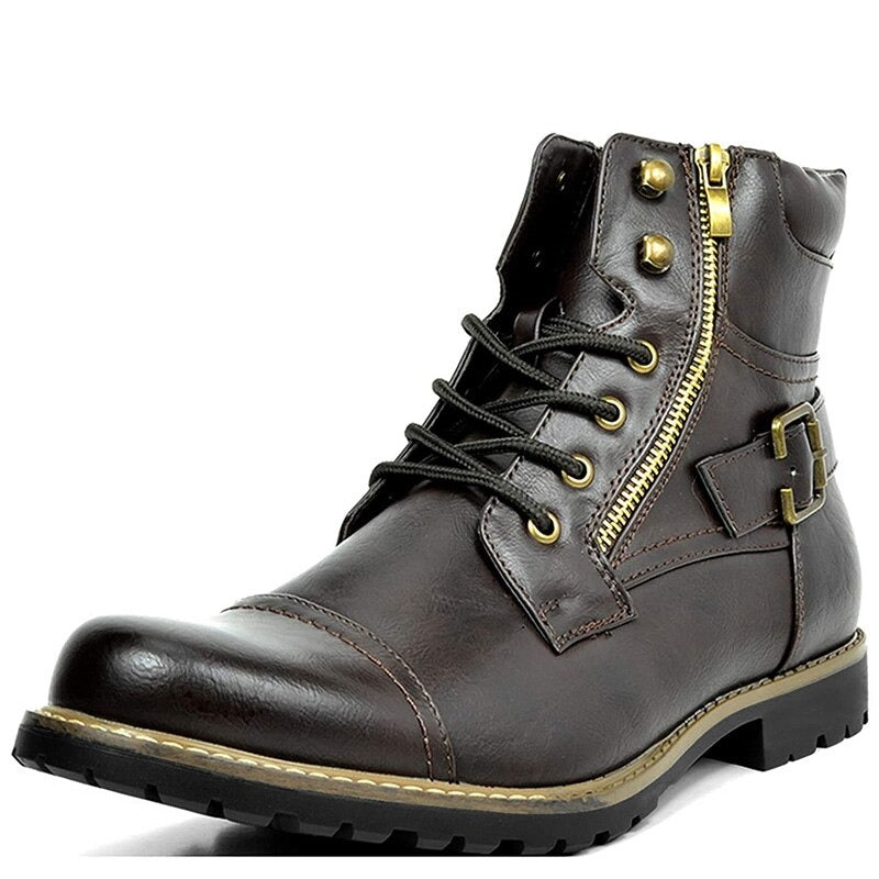 Motorcycle Winter Leather Ankle Boots - view 2