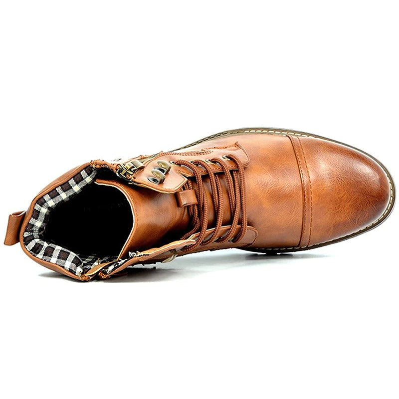Motorcycle Winter Leather Ankle Boots - view 16