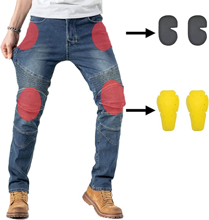 Men's Motorcycle Pants Waterproof Jeans with Armor Protector Pads - view 2