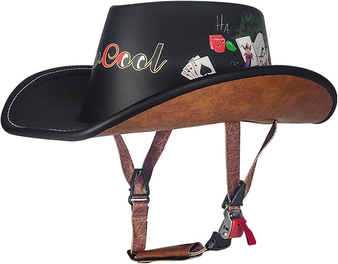 Retro Cowboy Motorcycle Half Helmet - view 13