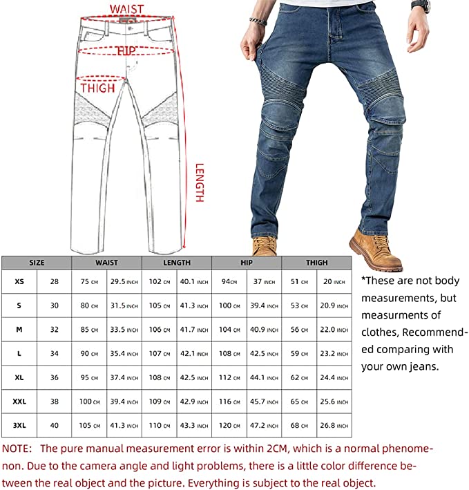 Men's Motorcycle Pants Waterproof Jeans with Armor Protector Pads - view 6
