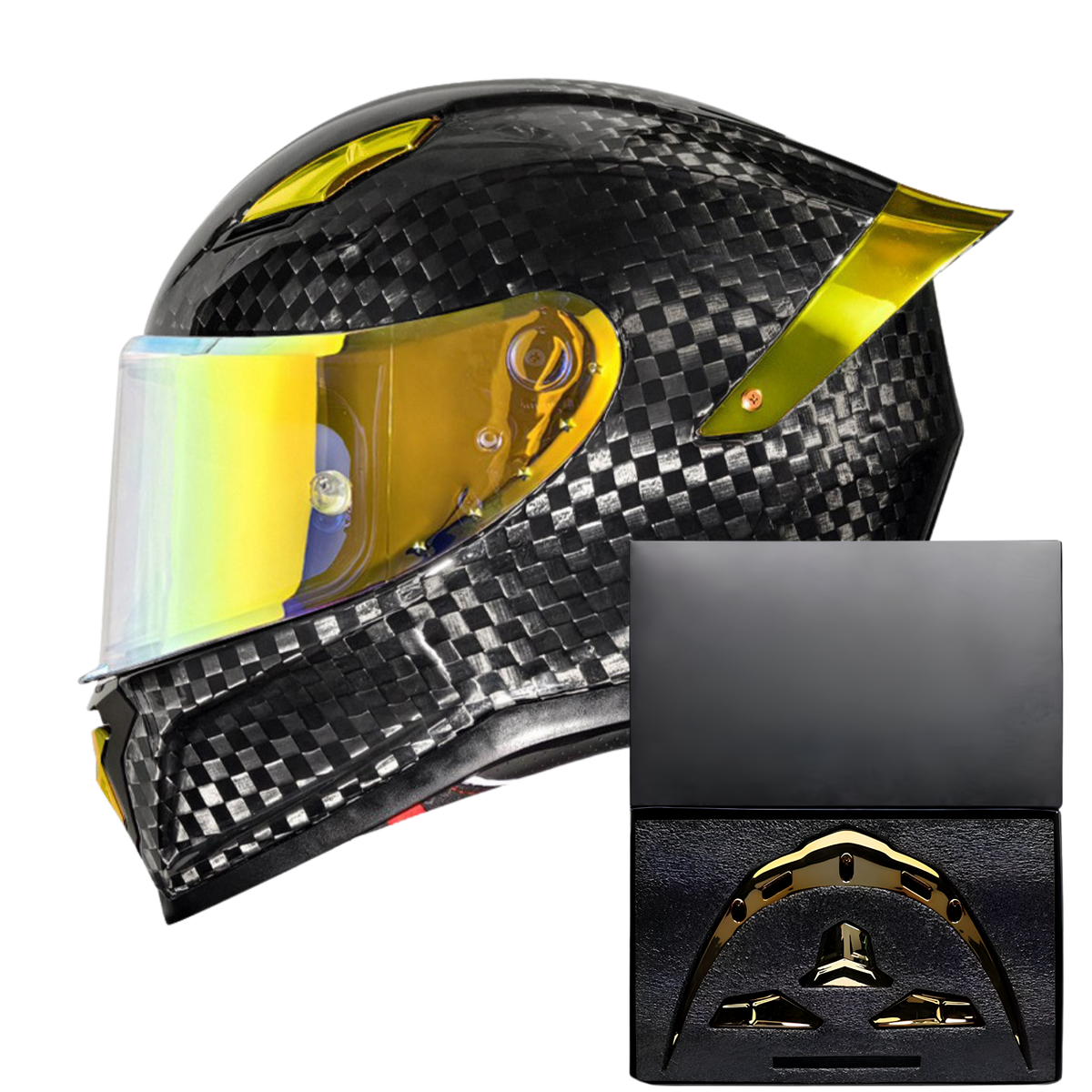 R7 Carbon Helmet Custom Accent Kit – Wing & Vents Set - view 4