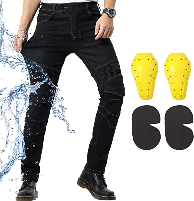 Men's Motorcycle Pants Waterproof Jeans with Armor Protector Pads - view 3