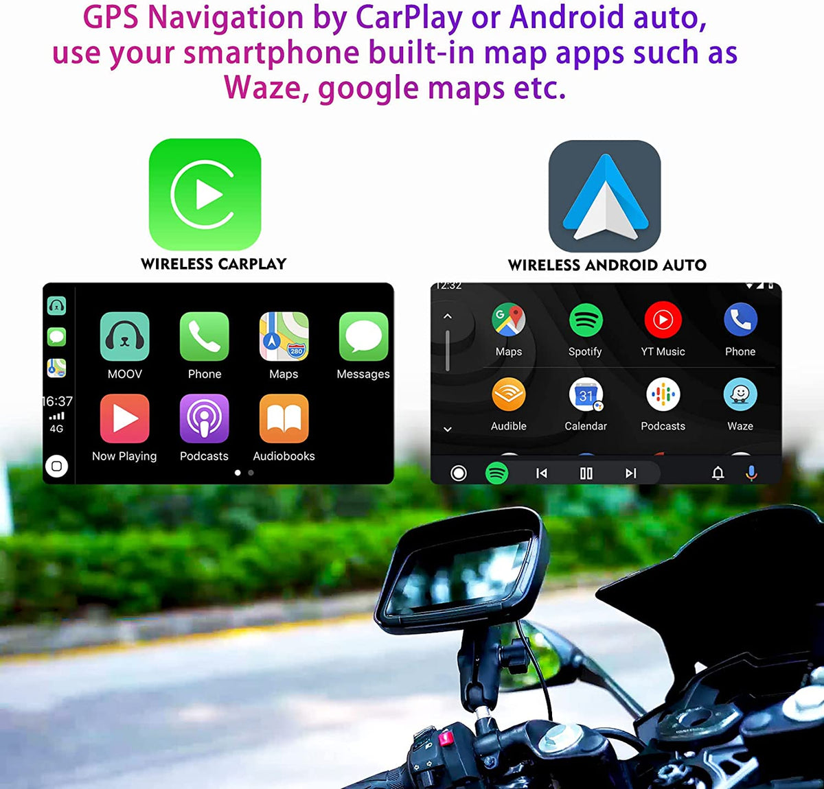 All-Terrain Motorcycle GPS Navigation Device with Wireless CarPlay/Wireless Android Auto, 5" - view 6
