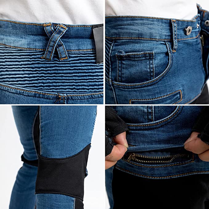 GR Motorcycle Pants Waterproof Jeans with Armor Protector Pads - view 2