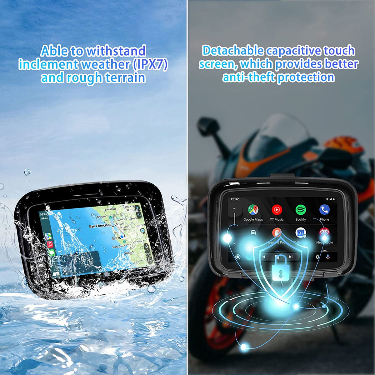 All-Terrain Motorcycle GPS Navigation Device with Wireless CarPlay/Wireless Android Auto, 5" - view 5