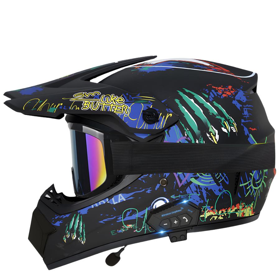Aegis X9 Motocross Helmet with Bluetooth Headset