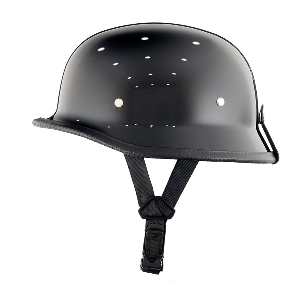 German Style Mayan Half Helmet - Gloss Black - view 3