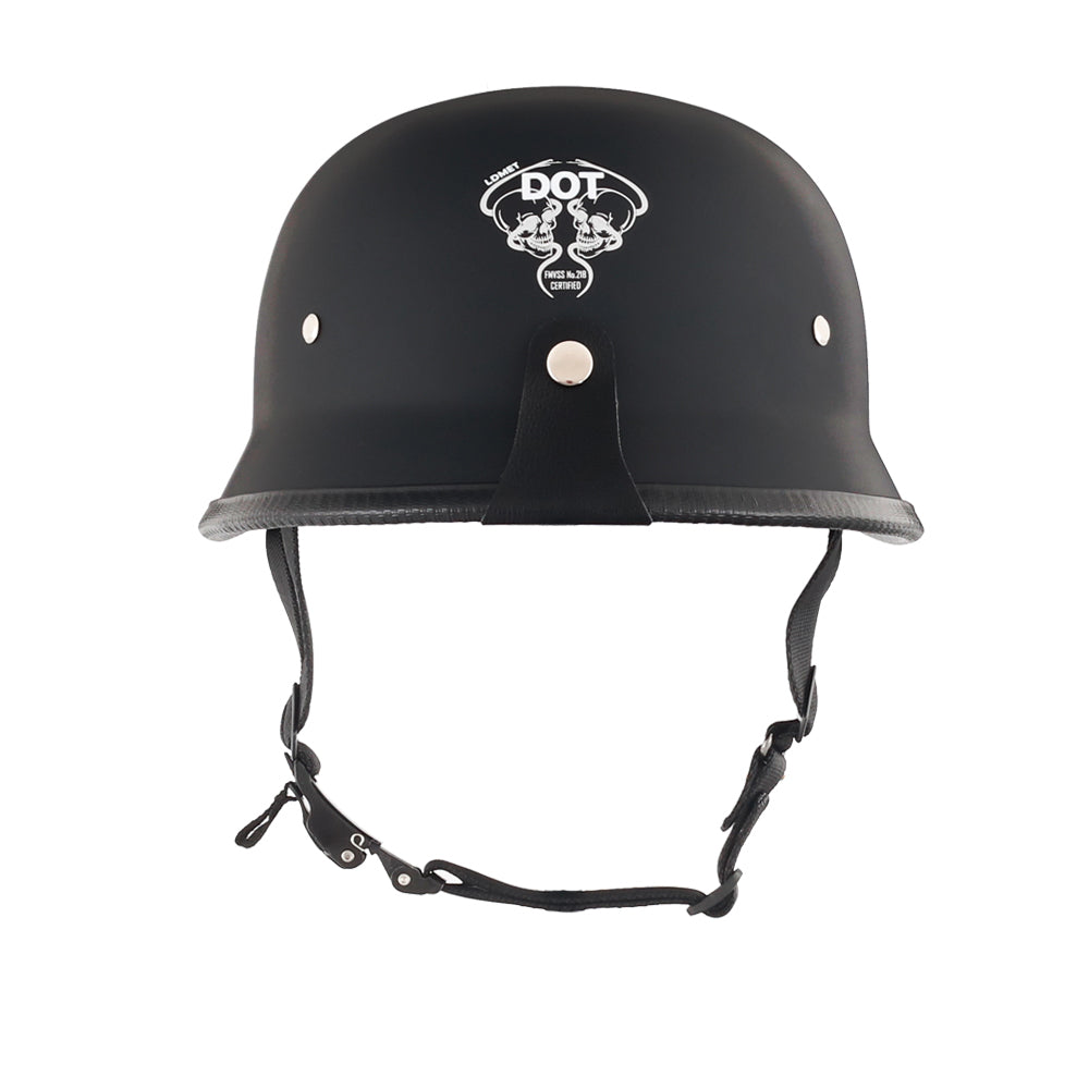 German Style Mayan Half Helmet - Matte Black - view 7