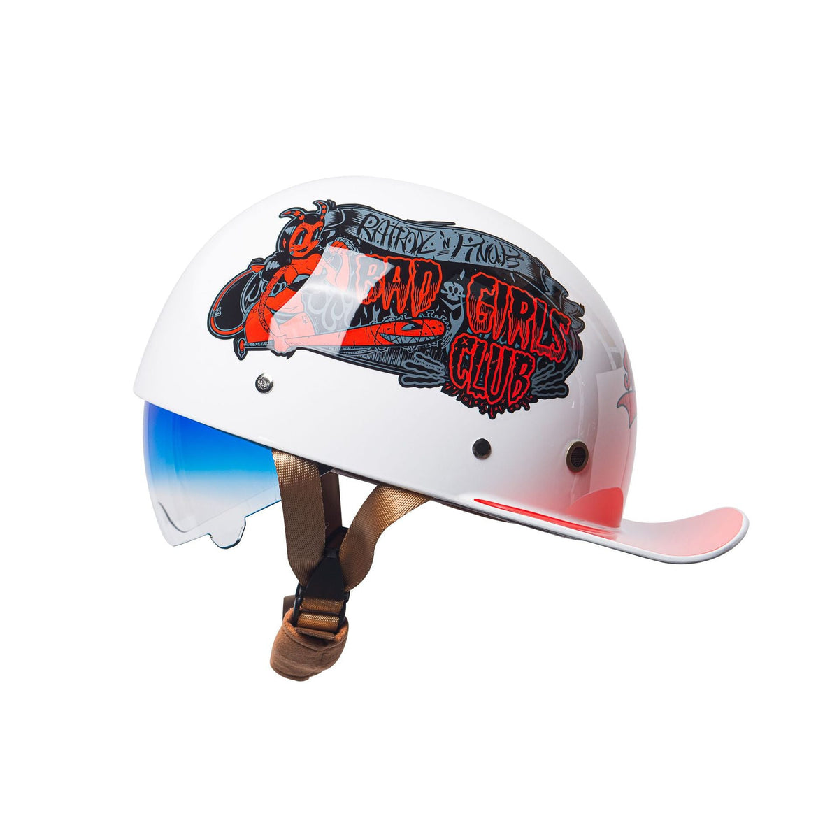 Baseball Motorcycle Helmet Built-in Visor - view 7