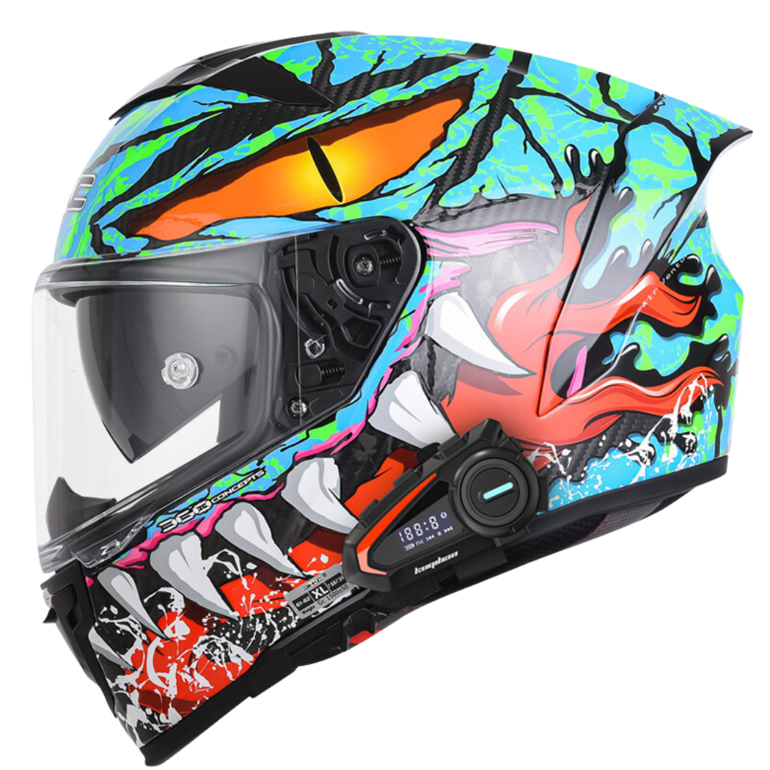 K3 Carbon Fiber Helmet - Bluetooth Headset - view 9