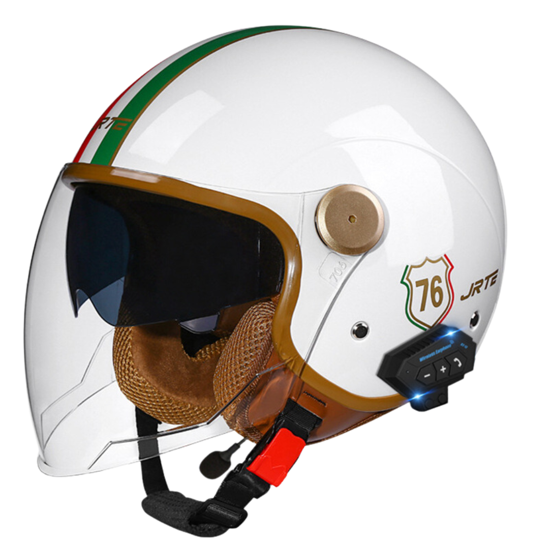 RetroRide Smart Bluetooth Open-Face Motorcycle Helmet with Dual Sun Visors - view 13