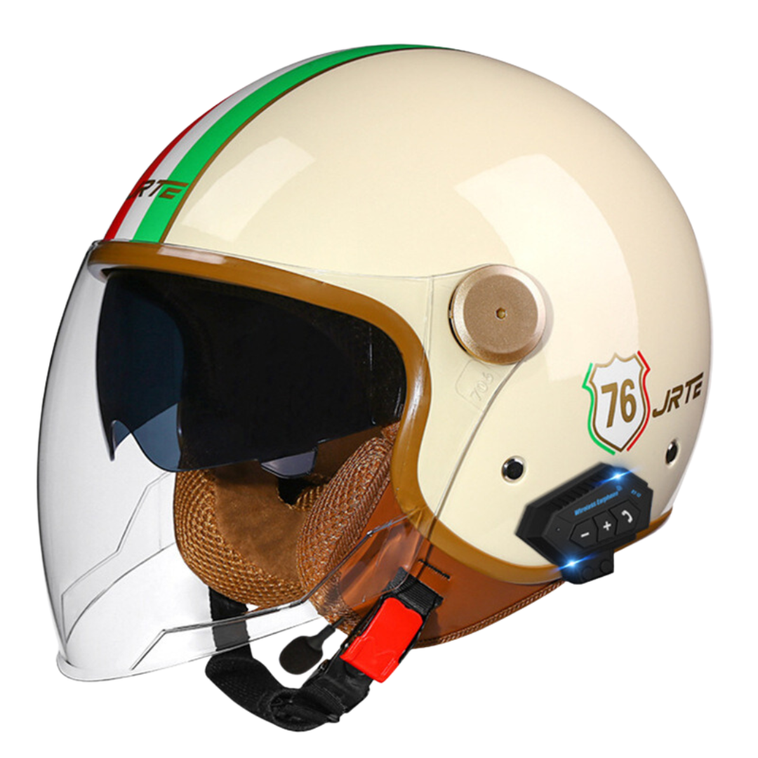 RetroRide Smart Bluetooth Open-Face Motorcycle Helmet with Dual Sun Visors - view 25