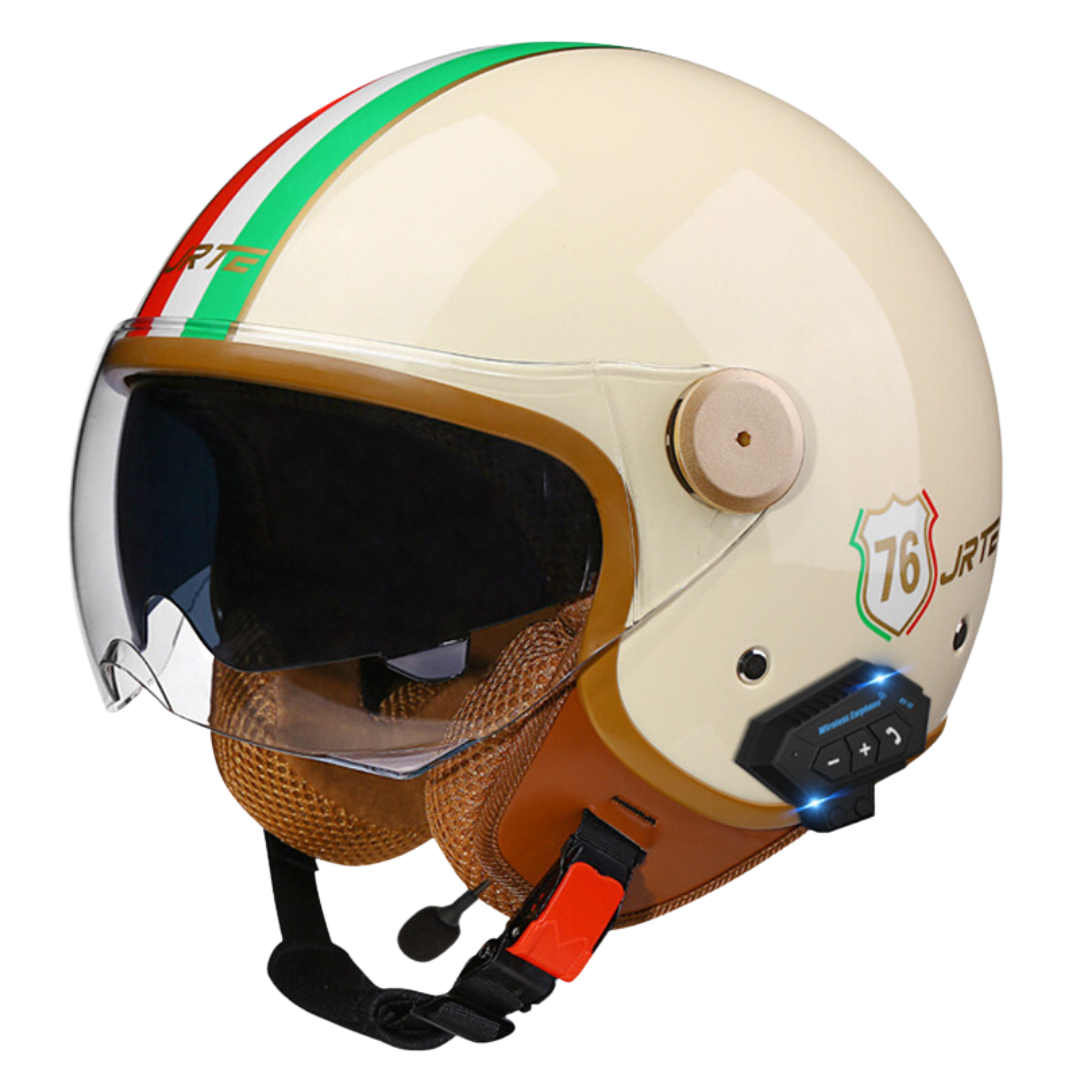 RetroRide Smart Bluetooth Open-Face Motorcycle Helmet with Dual Sun Visors - view 27