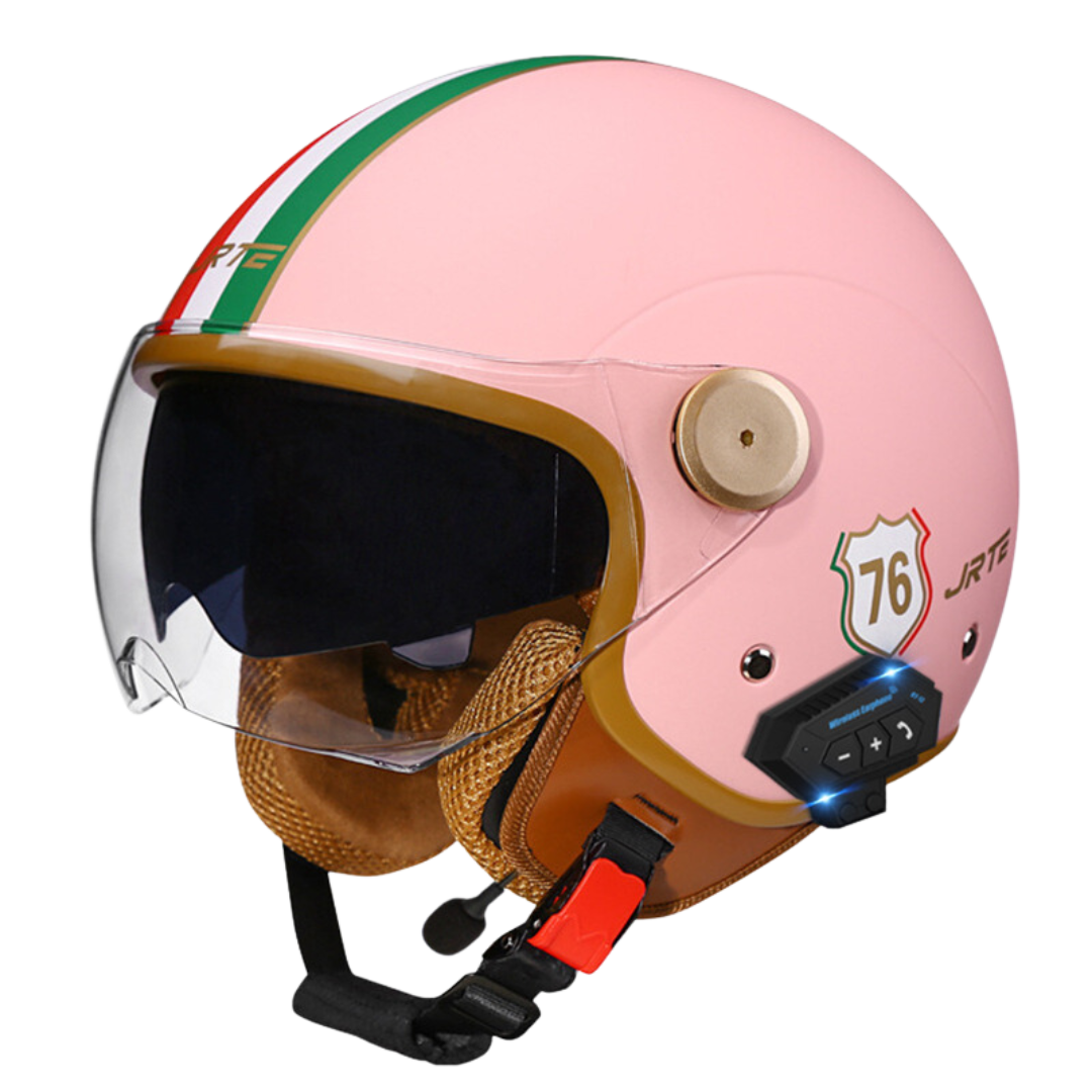 RetroRide Smart Bluetooth Open-Face Motorcycle Helmet with Dual Sun Visors - view 30