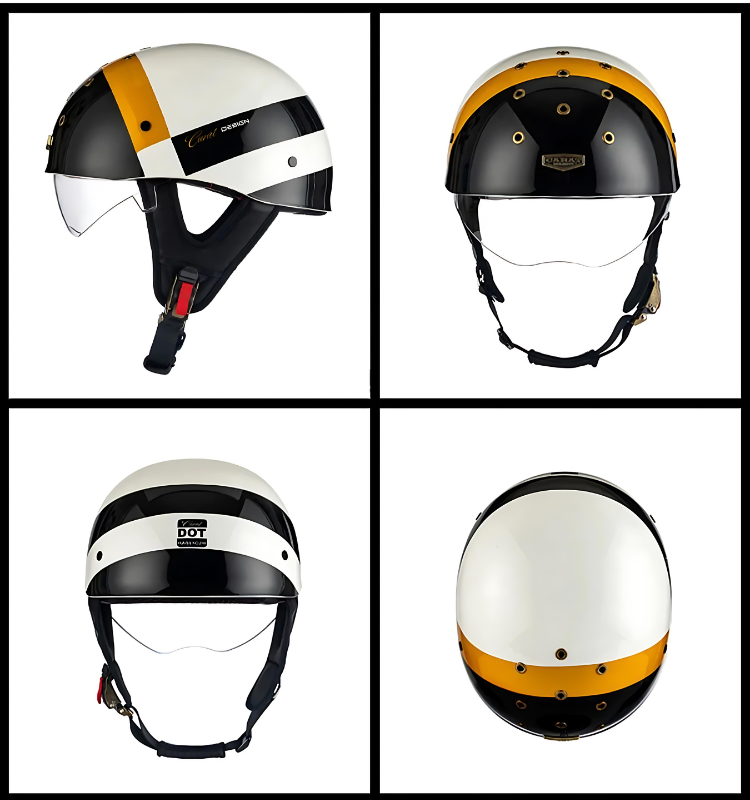 SleekShell Vintage Half Helmet with Visor - view 6
