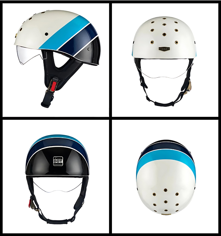 SleekShell Vintage Half Helmet with Visor - view 5