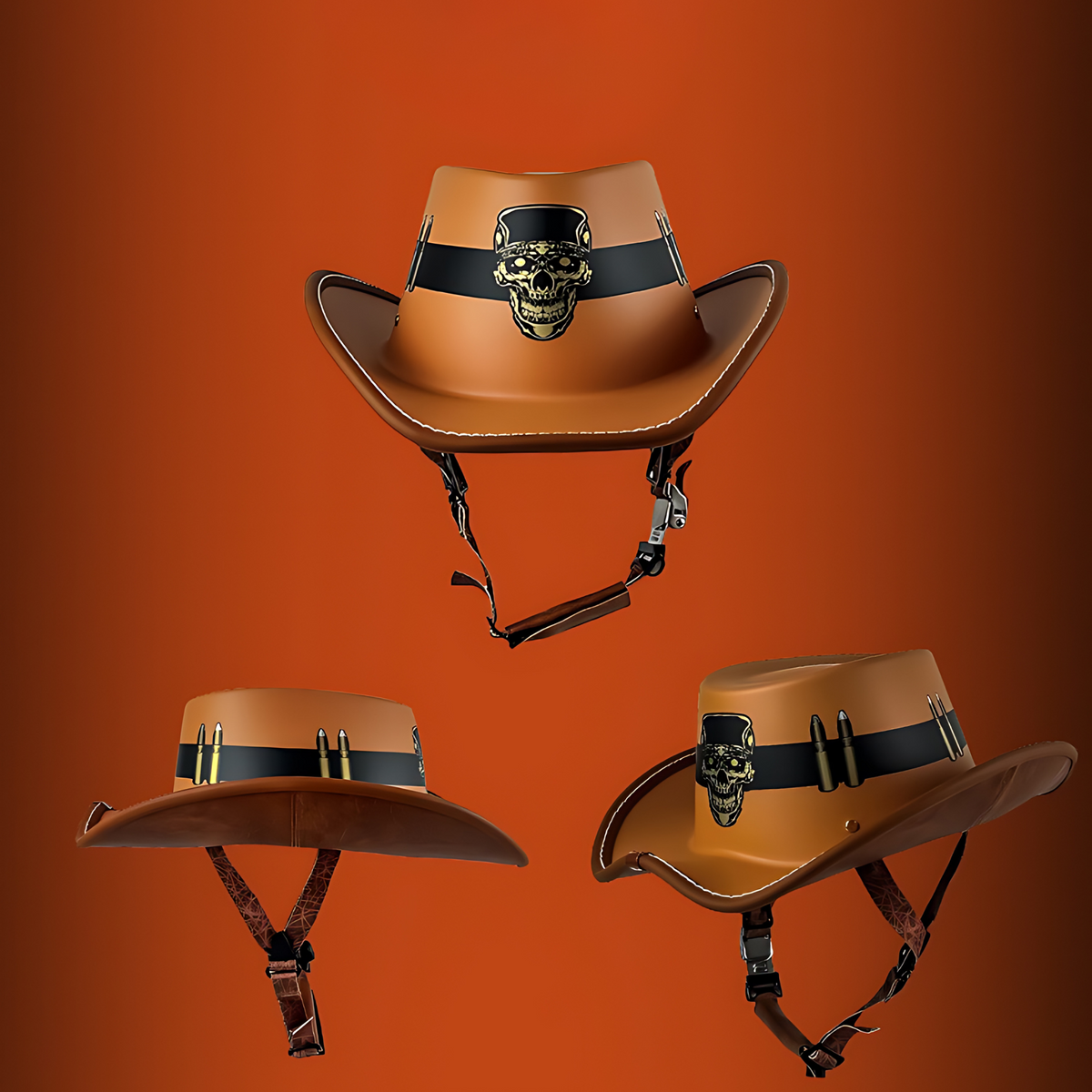 Retro Cowboy Motorcycle Half Helmet - view 9