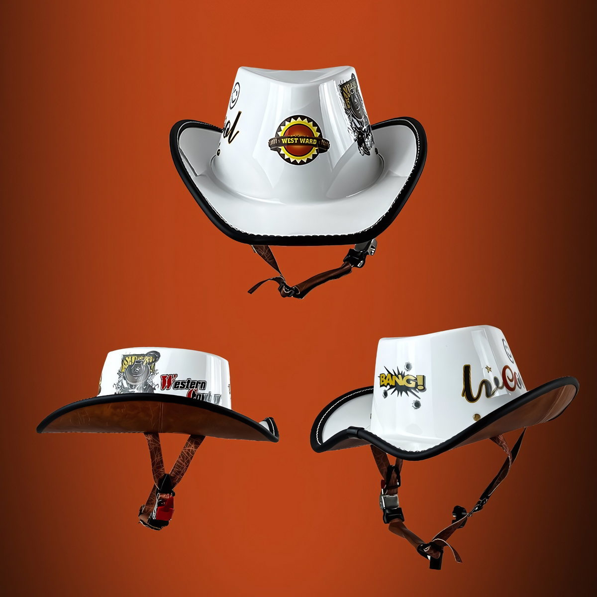 Retro Cowboy Motorcycle Half Helmet - view 11