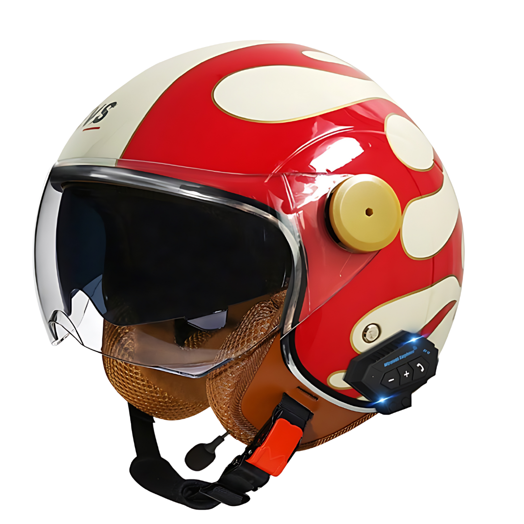 RetroRide Smart Bluetooth Open-Face Motorcycle Helmet with Dual Sun Visors - view 33