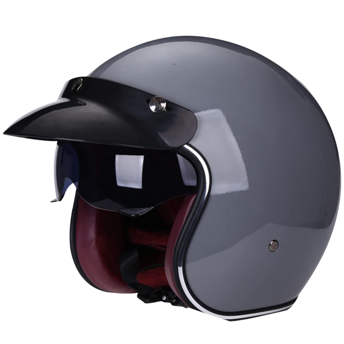 Vintage Open Face Helmet - Retractable Visor - view 2