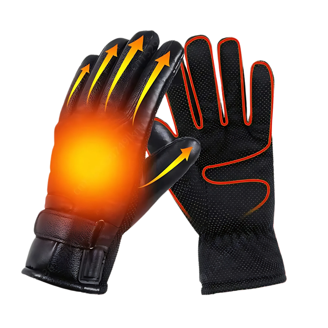 Leather USB Heated Winter Gloves - Touchscreen - view 2