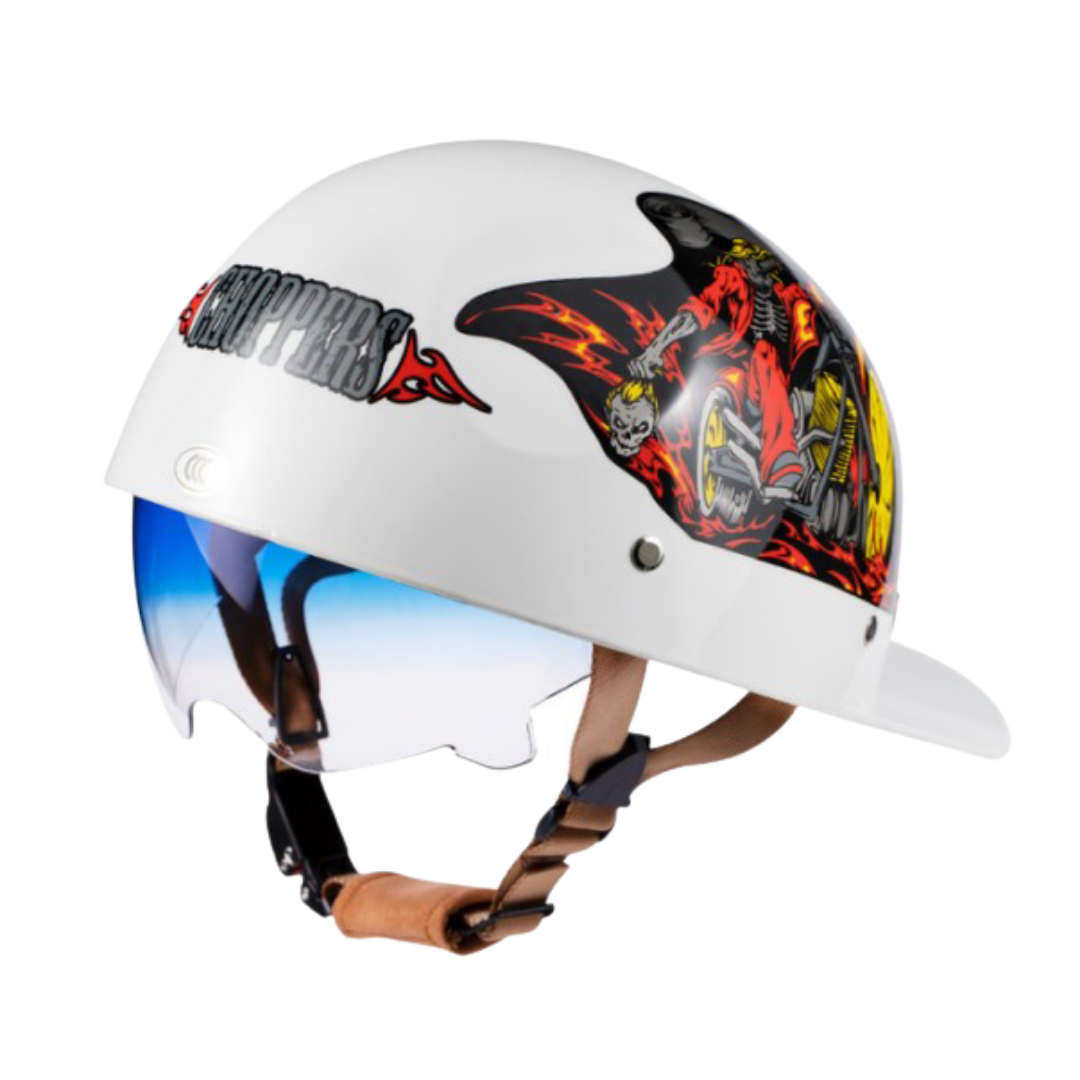 Baseball Motorcycle Helmet Built-in Visor - view 8