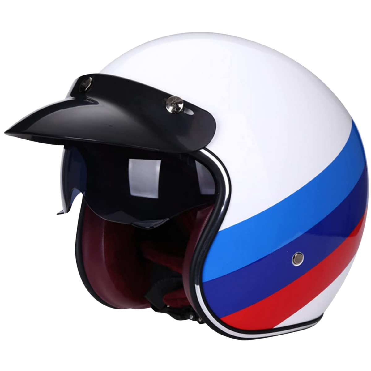 Vintage Open Face Helmet - Retractable Visor