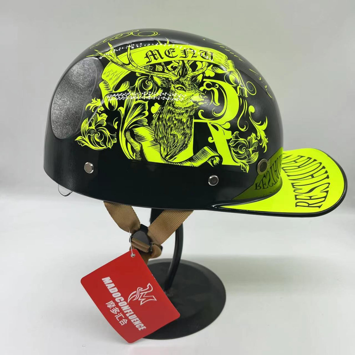 Baseball Motorcycle Helmet Built-in Visor - view 20