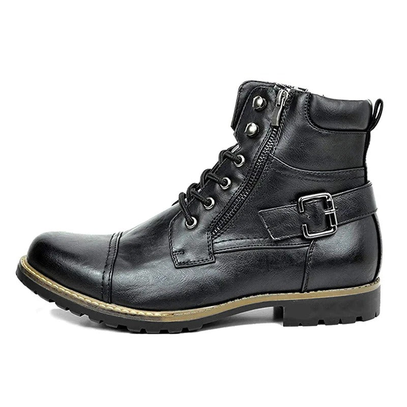 Motorcycle Winter Leather Ankle Boots - view 11
