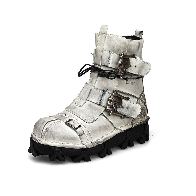 Leather Skull Boots Gothic Punk - view 13