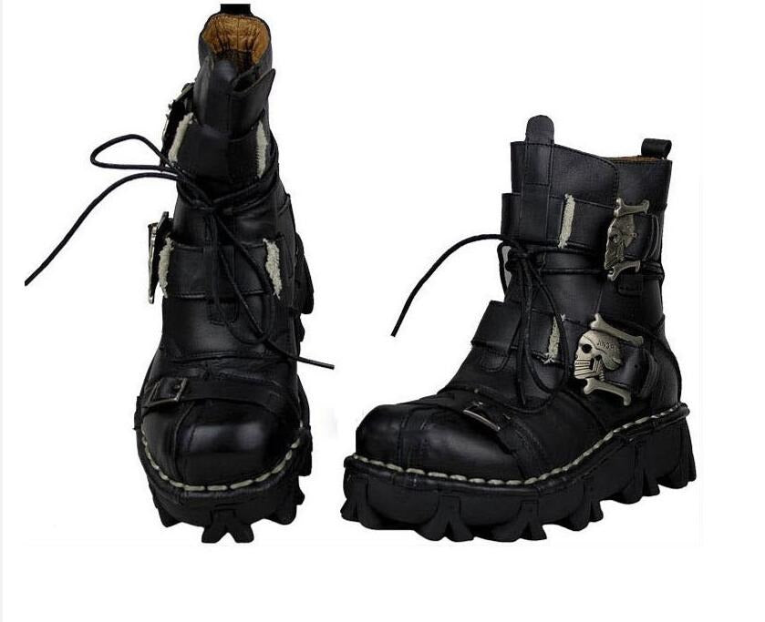 Leather Skull Boots Gothic Punk - view 8