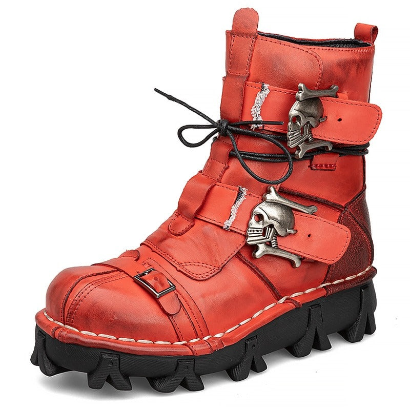 Leather Skull Boots Gothic Punk - view 3