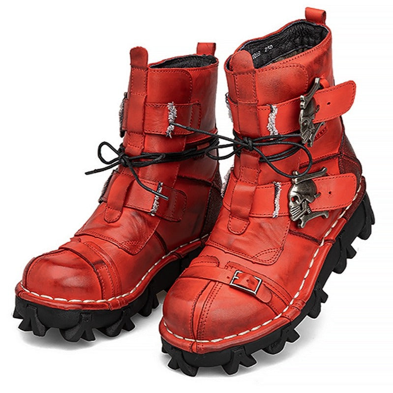 Leather Skull Boots Gothic Punk - view 14