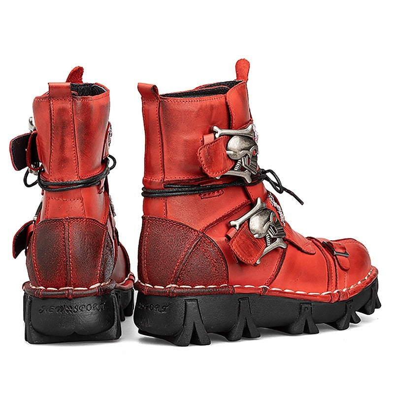 Leather Skull Boots Gothic Punk - view 16