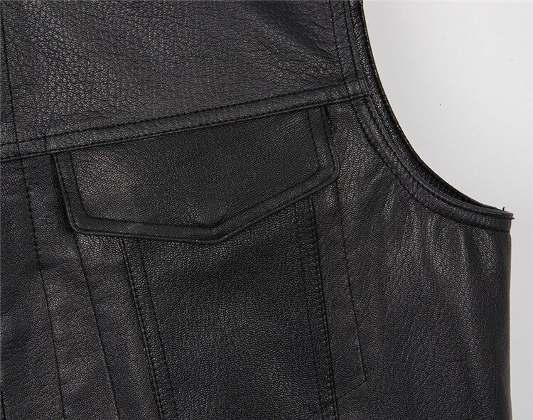 SOA Leather Biker Club Vest - view 6