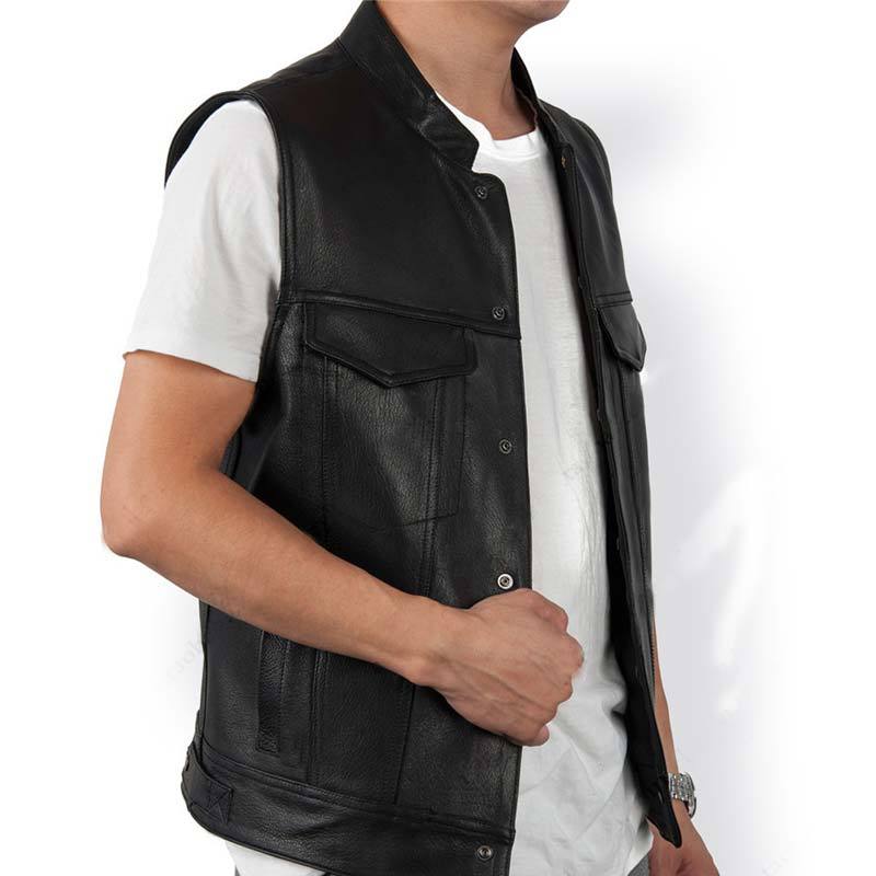 SOA Leather Biker Club Vest - view 7
