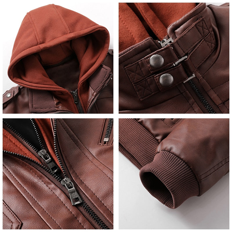 Titan Leather Motorcycle Jacket Hooded - view 12