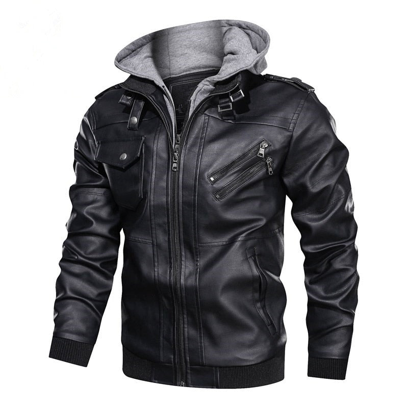 Titan Leather Motorcycle Jacket Hooded - view 2