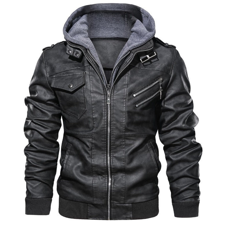 Titan Leather Motorcycle Jacket Hooded - view 21
