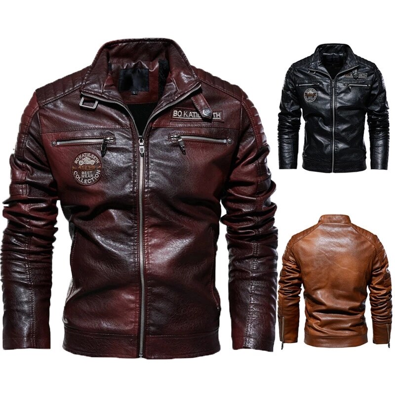 Classic Men's Leather Jacket - view 13
