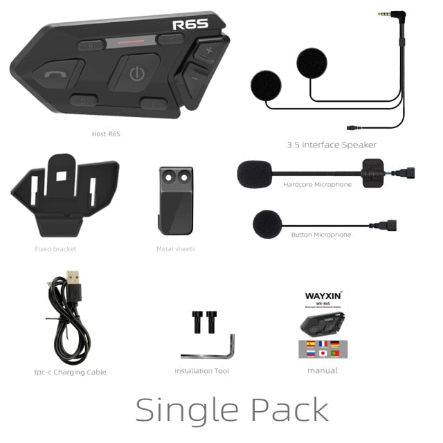 R6S Intercom Bluetooth Headset - Waterproof - view 2