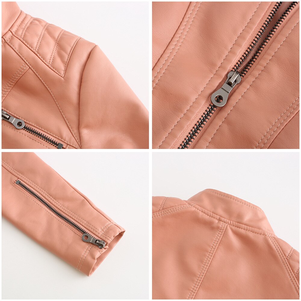 Women's Motorcycle Leather Jacket - view 13