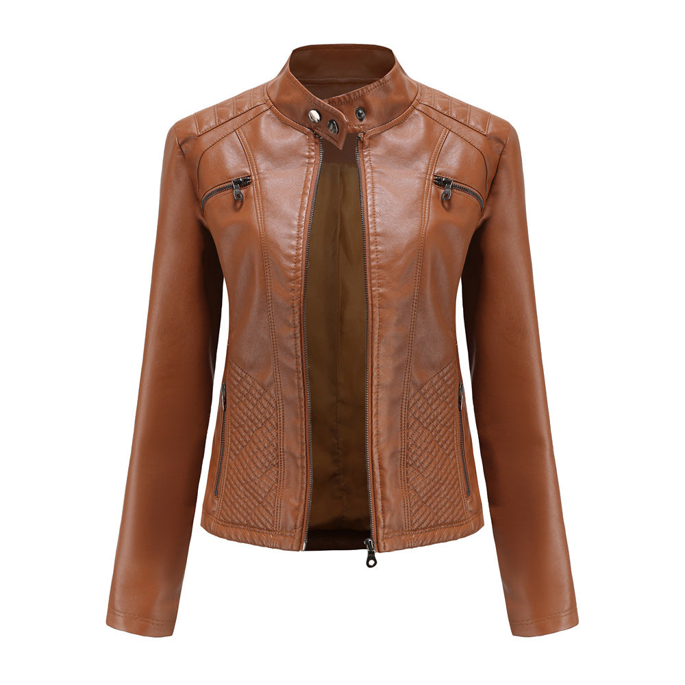 Women's Motorcycle Leather Jacket - view 6